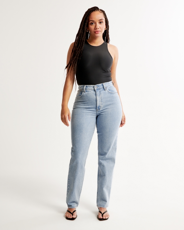 Jeans rectos de cintura alta, Moda de Mujer