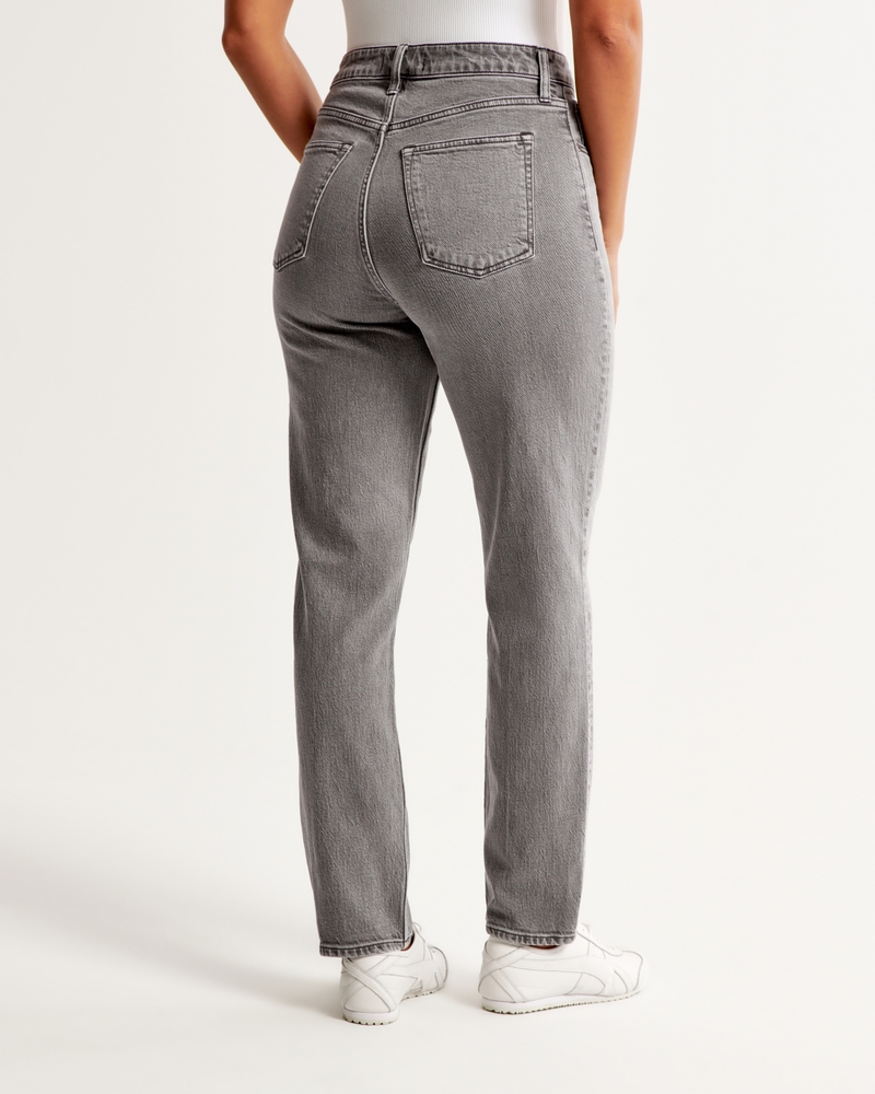 Dark Grey High-Waist Loose Denim Mom Jeans – Lookbook Store