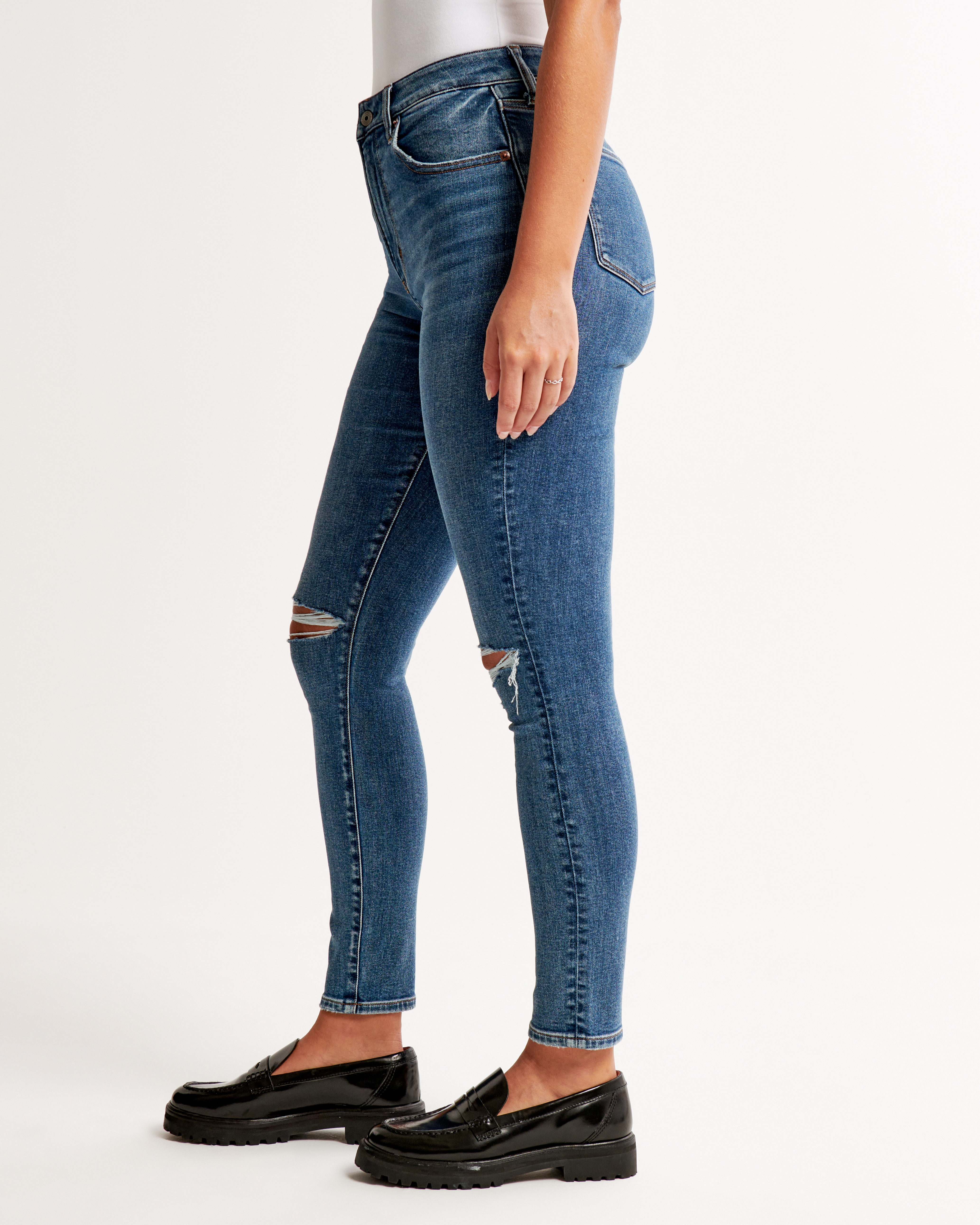 Abercrombie high rise top super skinny jeans