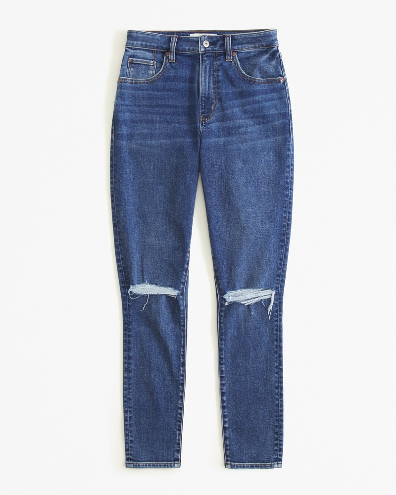 Buy Topshop women skinny fit high rise two back pockets jeans indigo Online