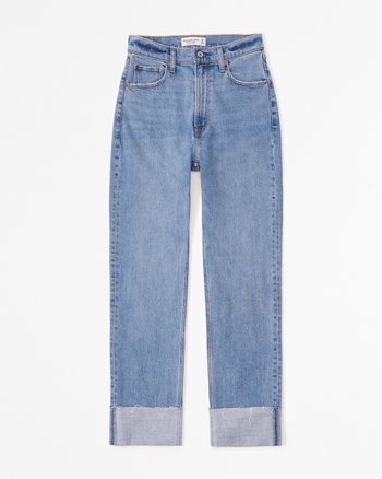 High rise ankle straight jeans abercrombie 2025
