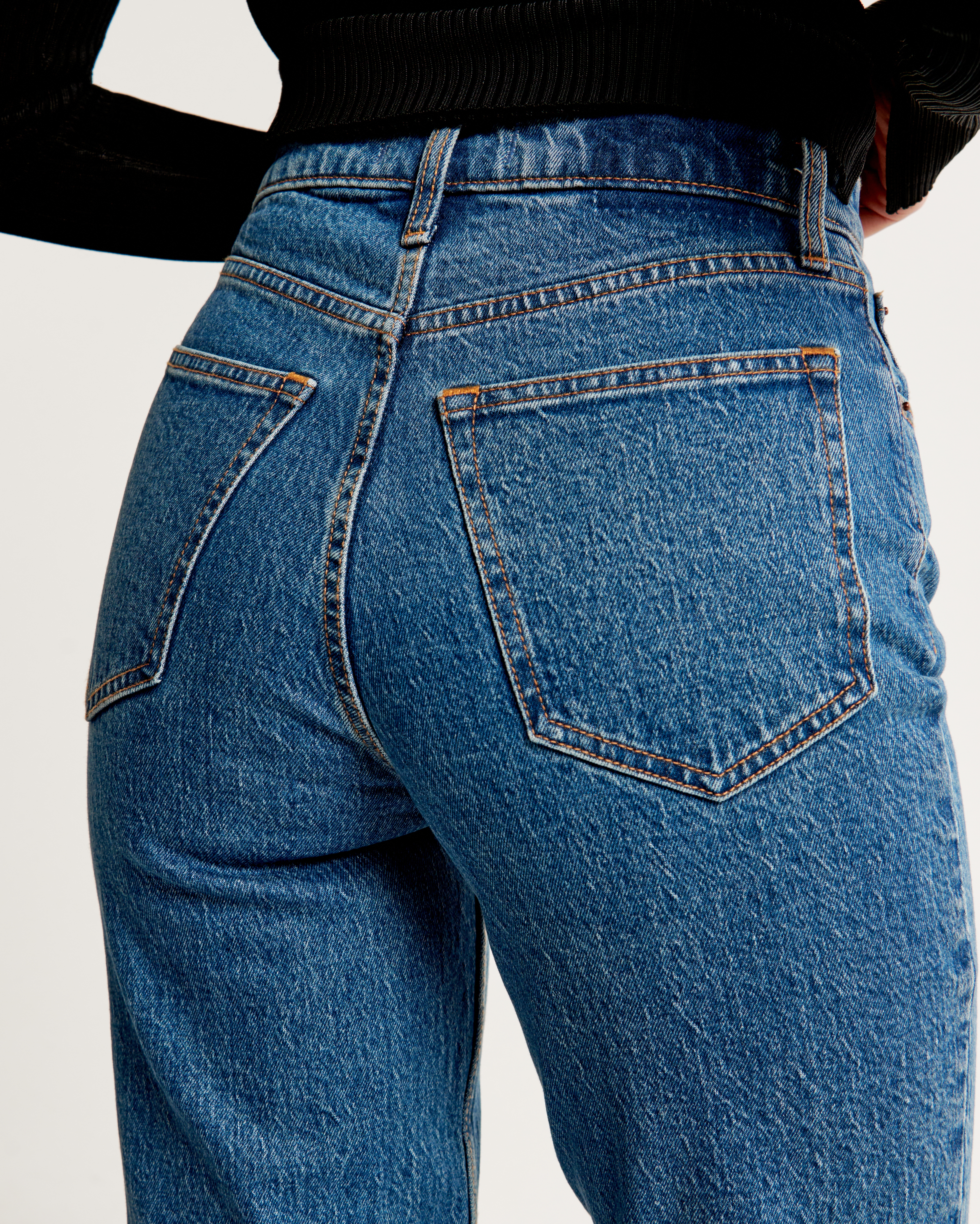 Abercrombie 90’s straight ultra high rise jeans offers black