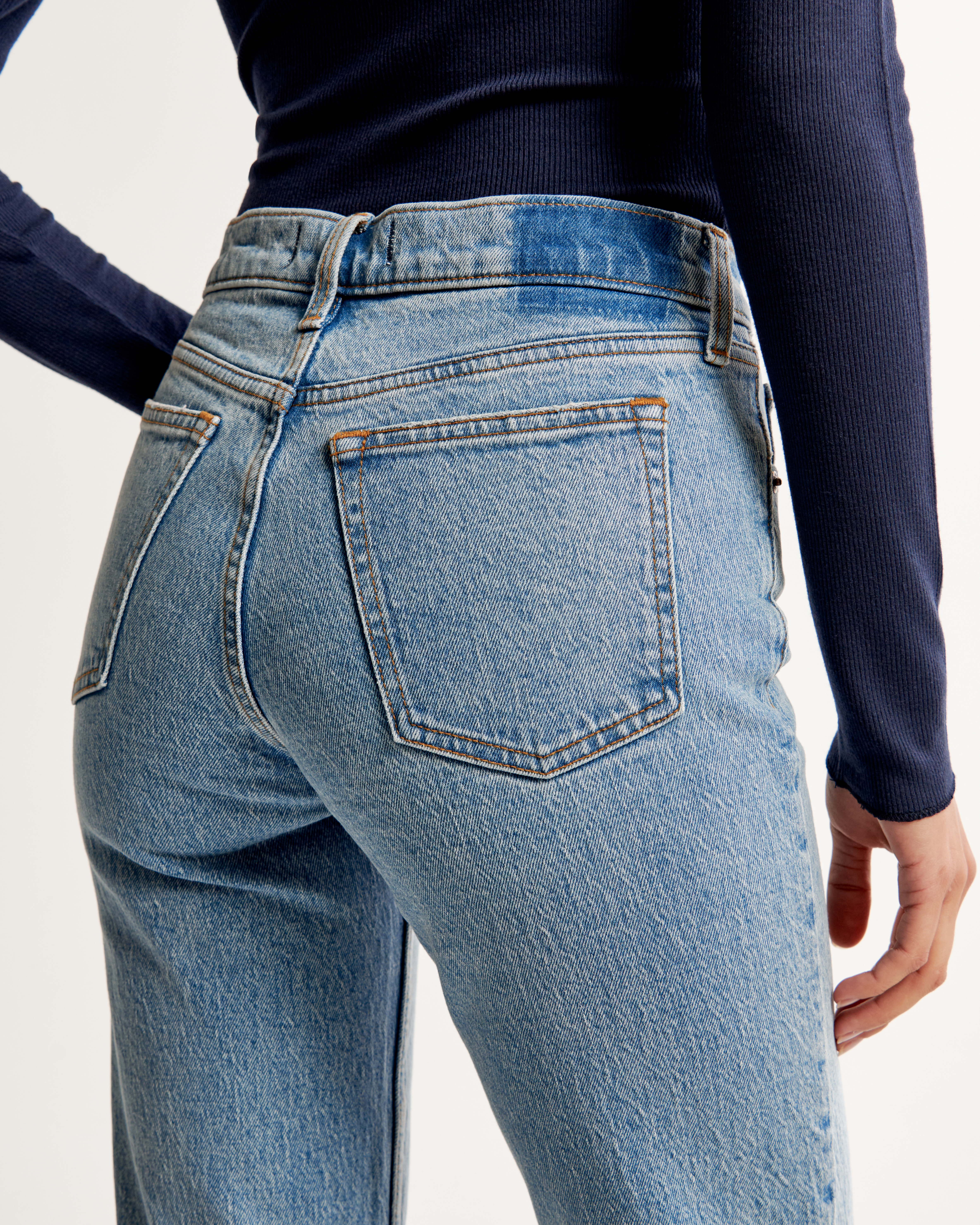 Abercrombie mid best sale rise jeans