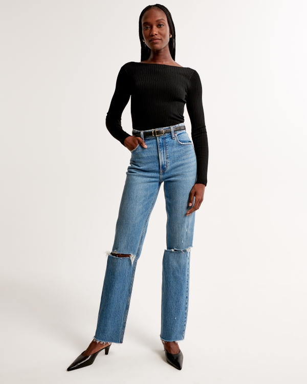 Pantalones jeans rectos online para mujeres