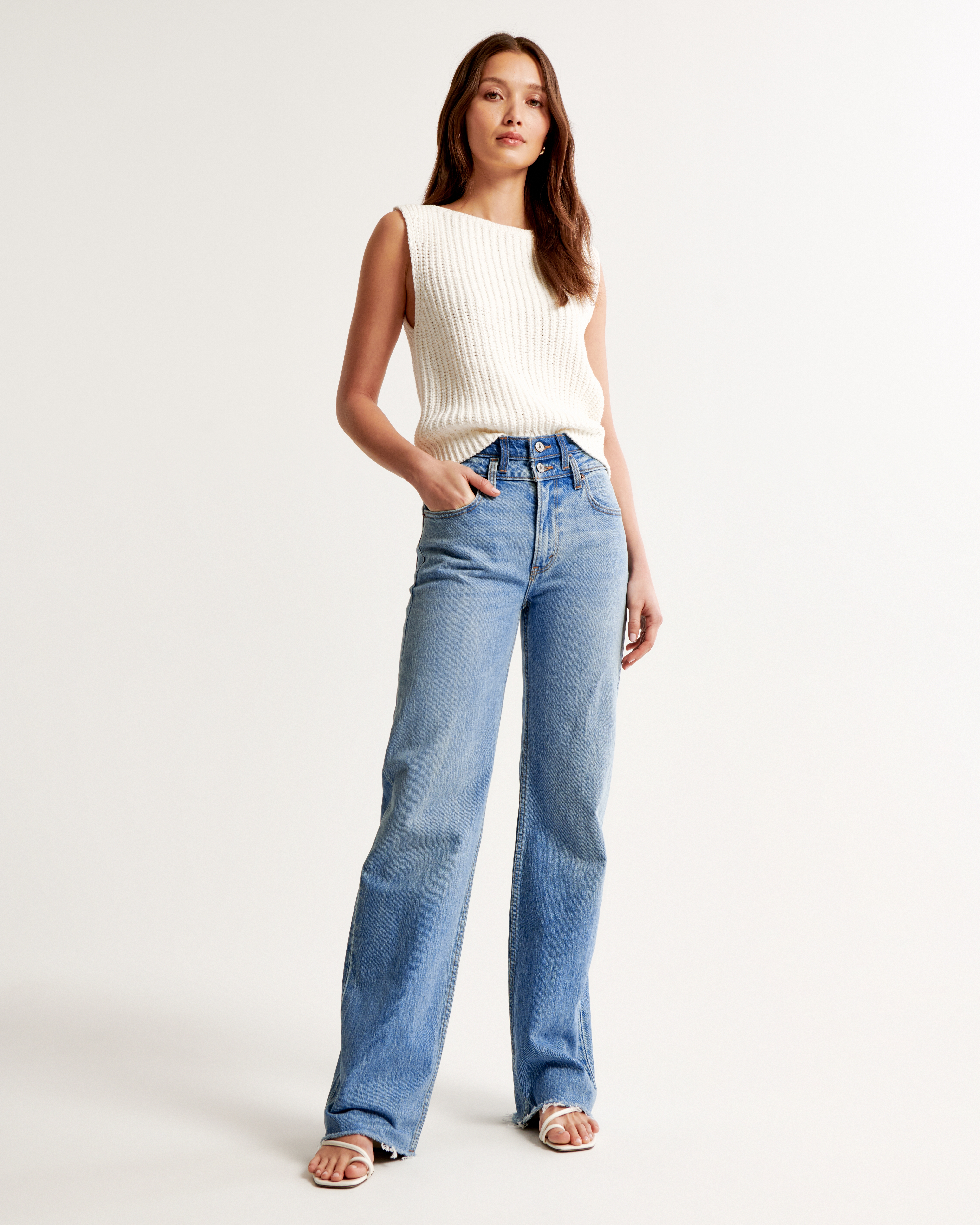 Jean d contract taille haute style ann es 90