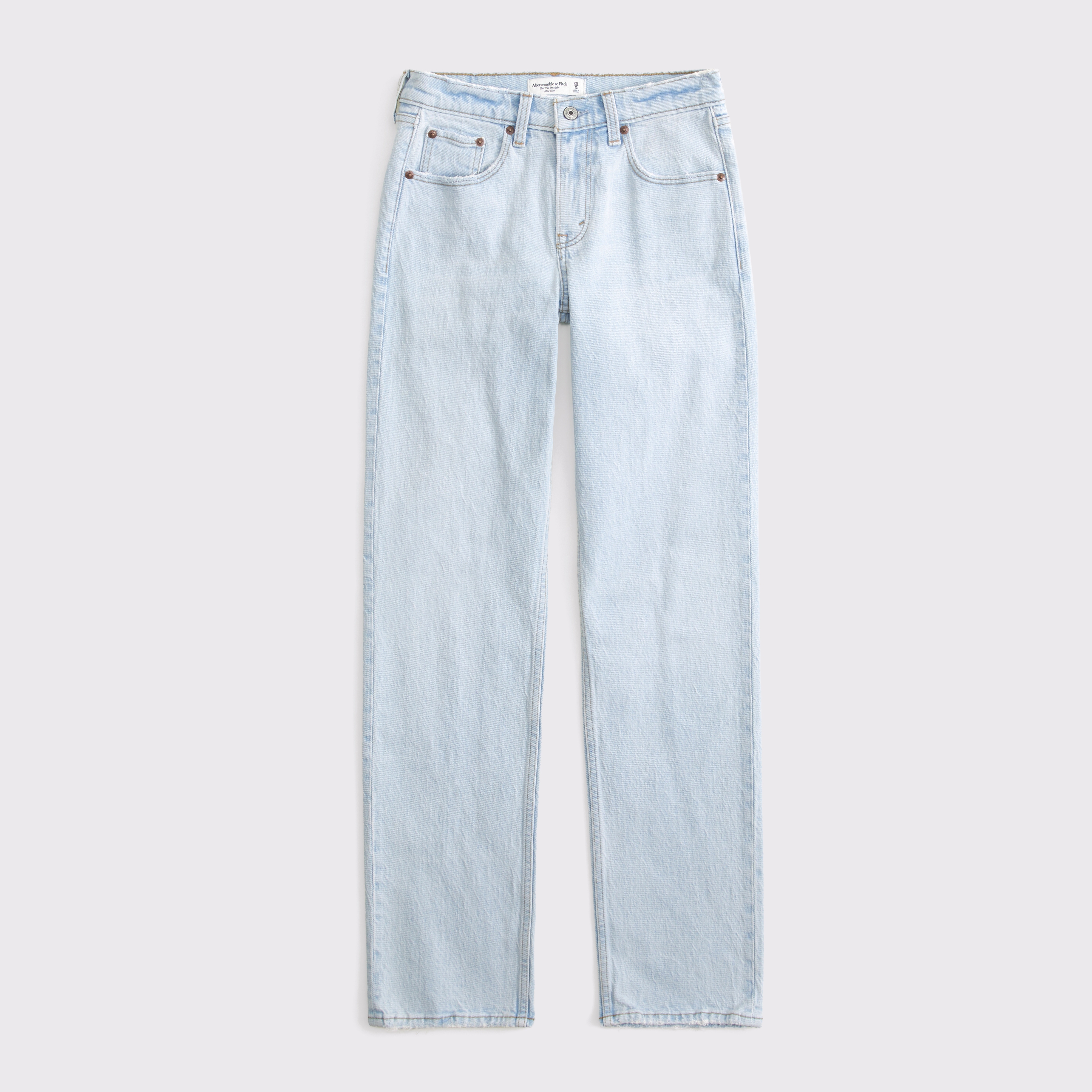 Abercrombie & Fitch Mid Rise 90s Straight Jean In White