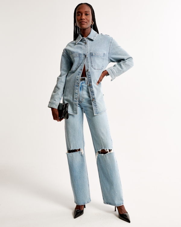 High Rise 90s Relaxed Jean, Medium Destroy