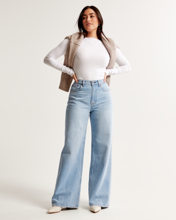 Curve Love High Rise Wide Leg Jean, Light