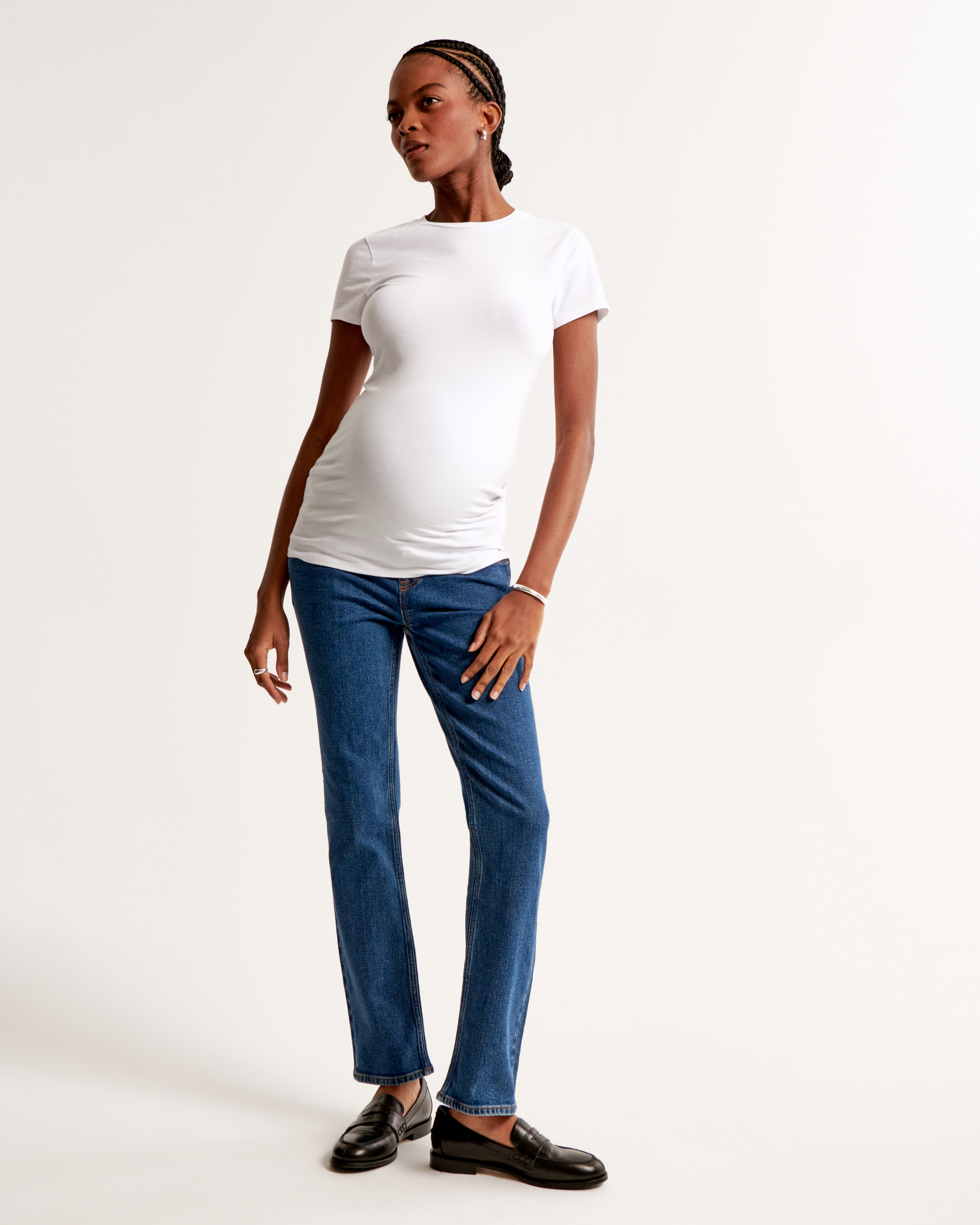 Abercrombie & Fitch Maternity Ankle Straight Jean In Black