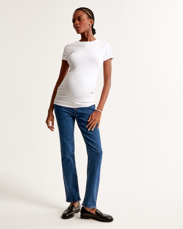 Maternity Ankle Straight Jean, Dark