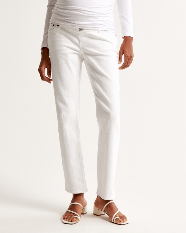 Maternity Ankle Straight Jean, White view 2