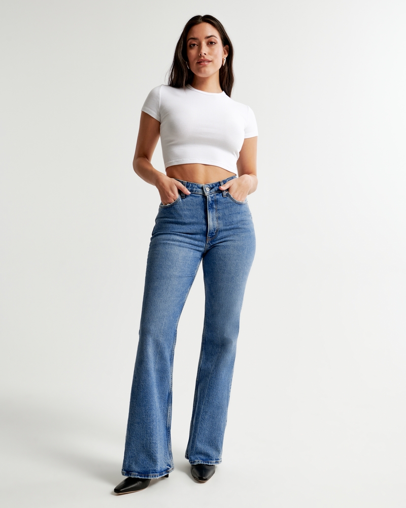 Women's Curve Love High Rise Vintage Flare Jean | Women's Bottoms | Abercrombie.com