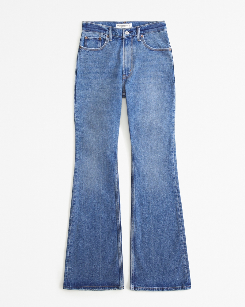 Denim Bell Bottom Pants for Women Trendy Vintage Jeans Wide Leg