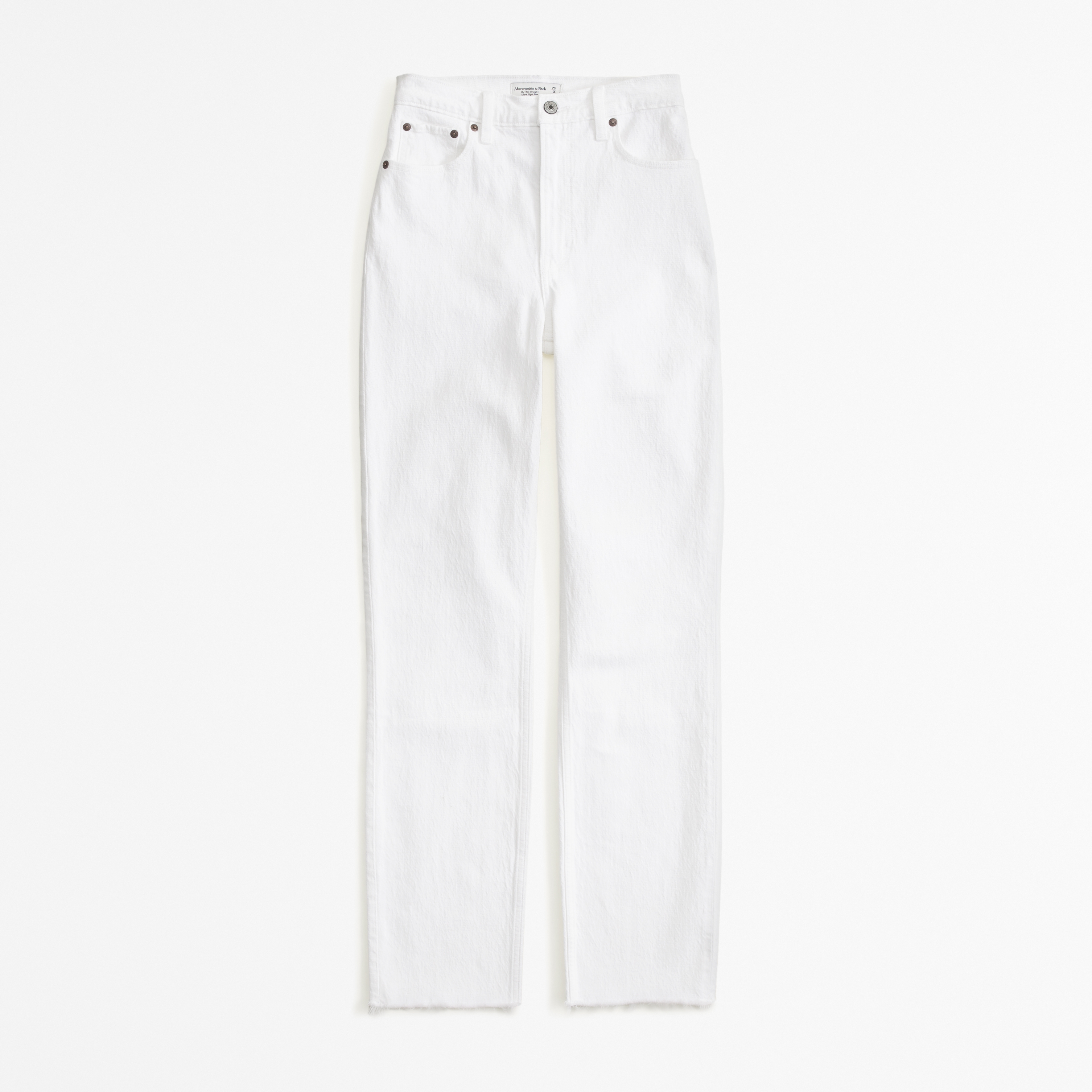 High rise straight white sales jeans