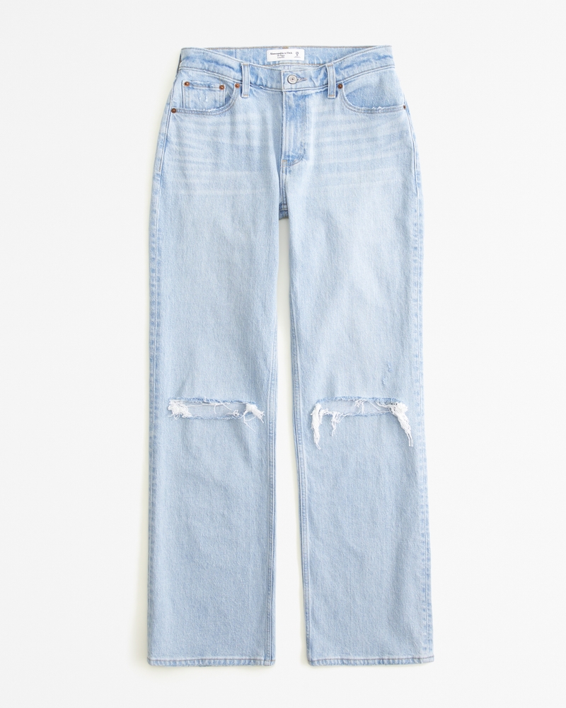 Mango Relaxed Straight Leg Jean in Blue