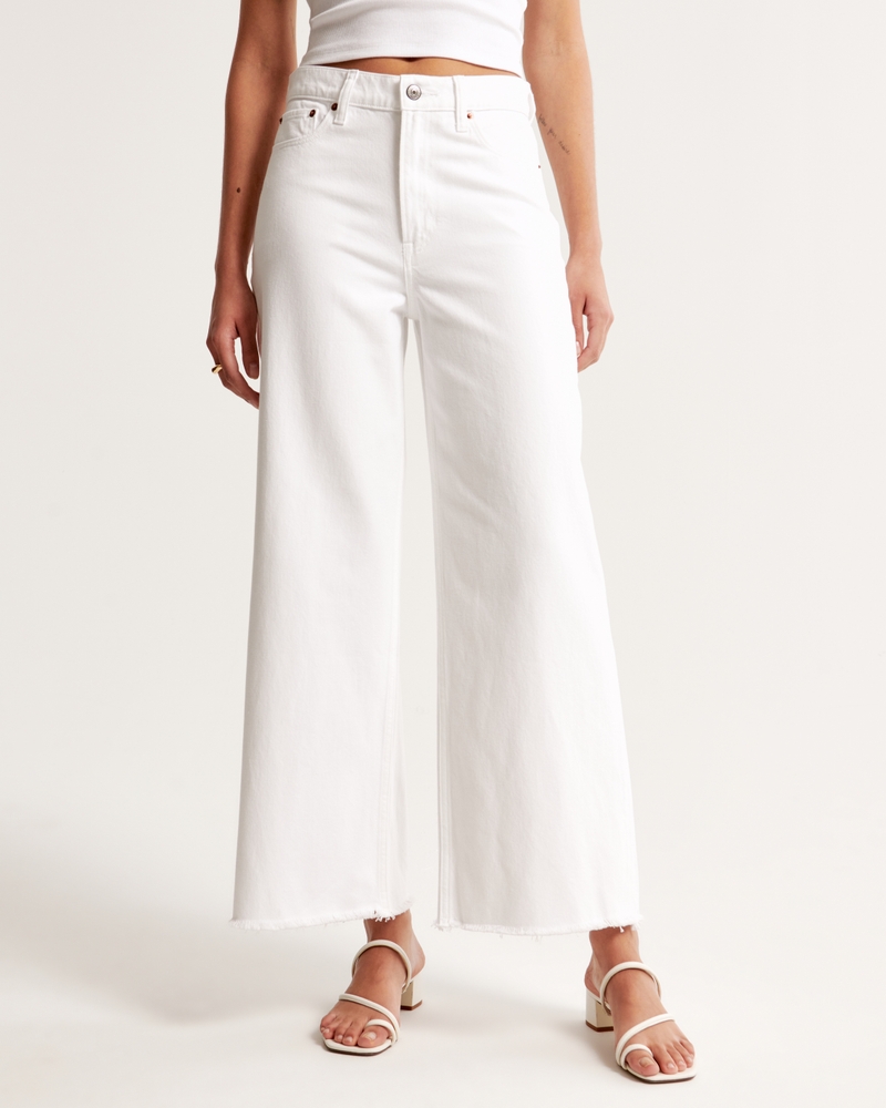 Women's High Rise Cropped Wide Leg Jean Women's Clearance