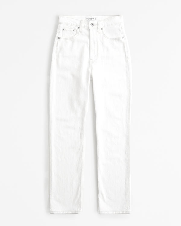 Ultra High Rise Ankle Straight Jean, Cream