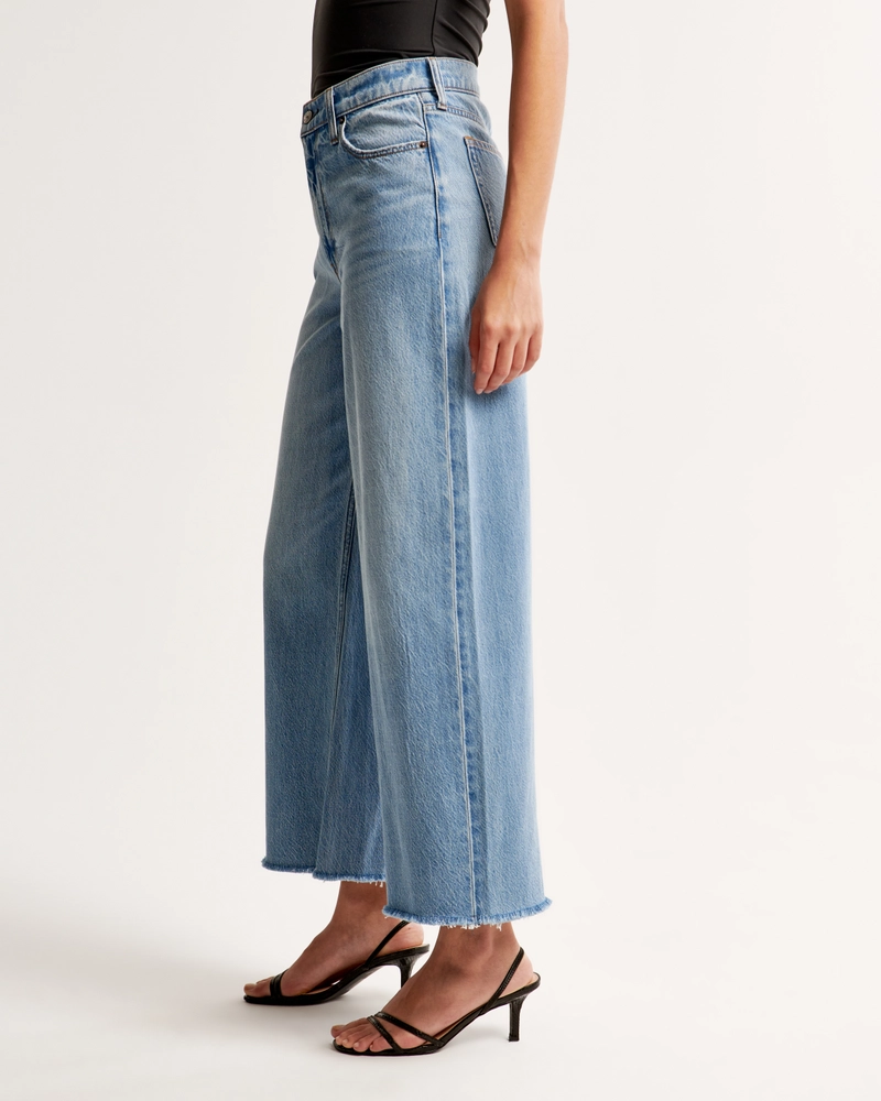 High Rise Cropped Wide Leg Jean