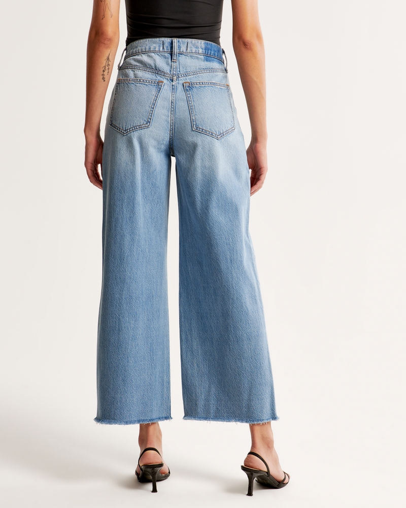 Women's High Rise Cropped Wide Leg Jean Women's Clearance