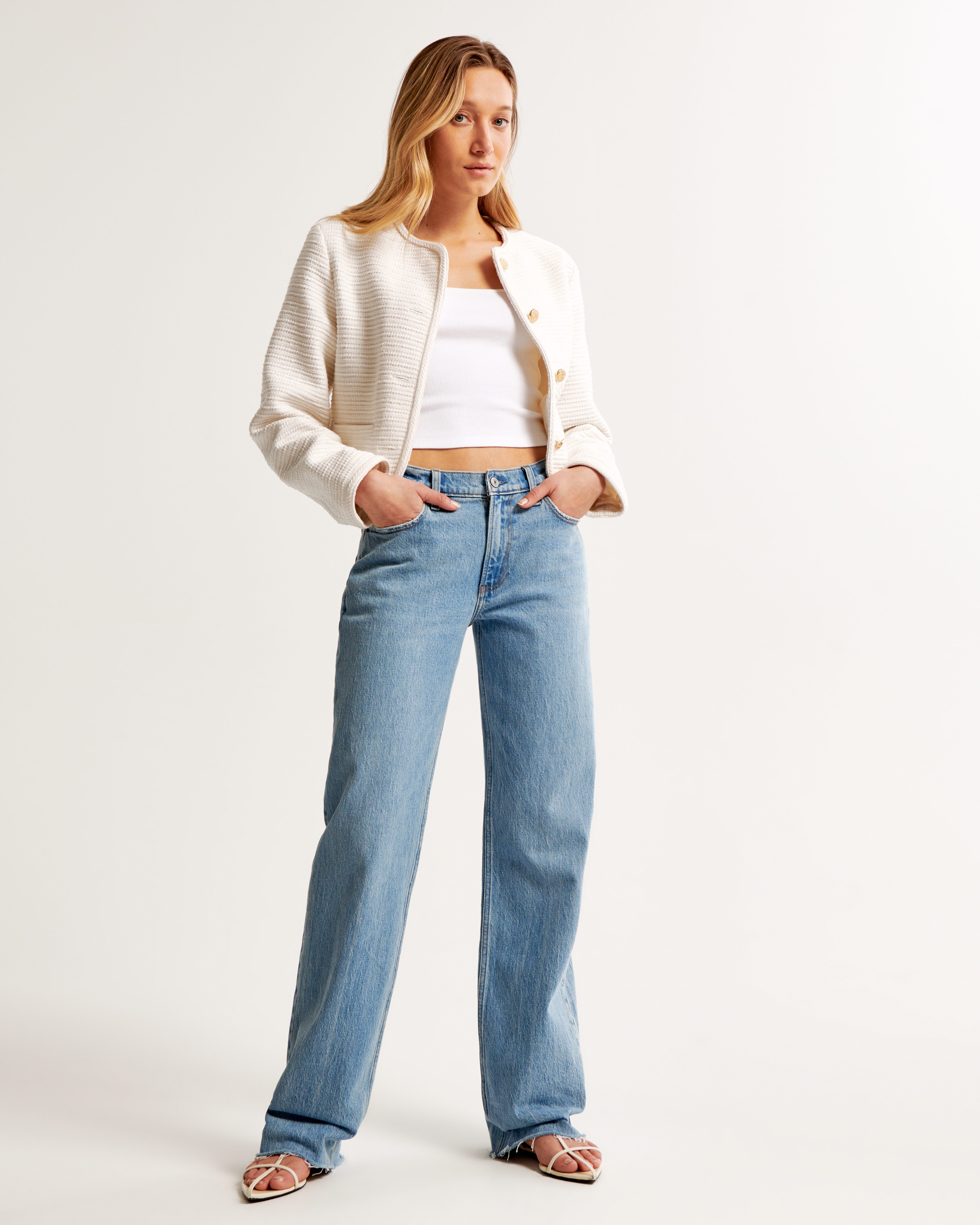 Jean large discount taille basse femme