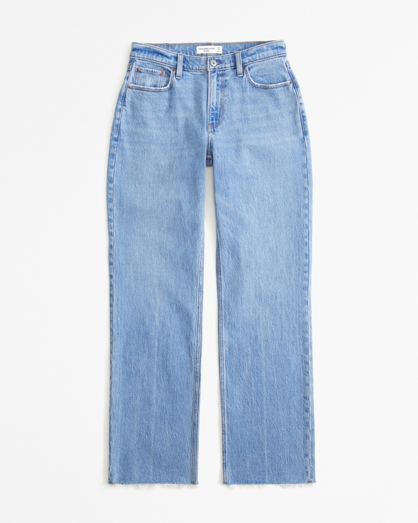 Curve Love Low Rise Baggy Jean, Medium With Raw Hem view 1