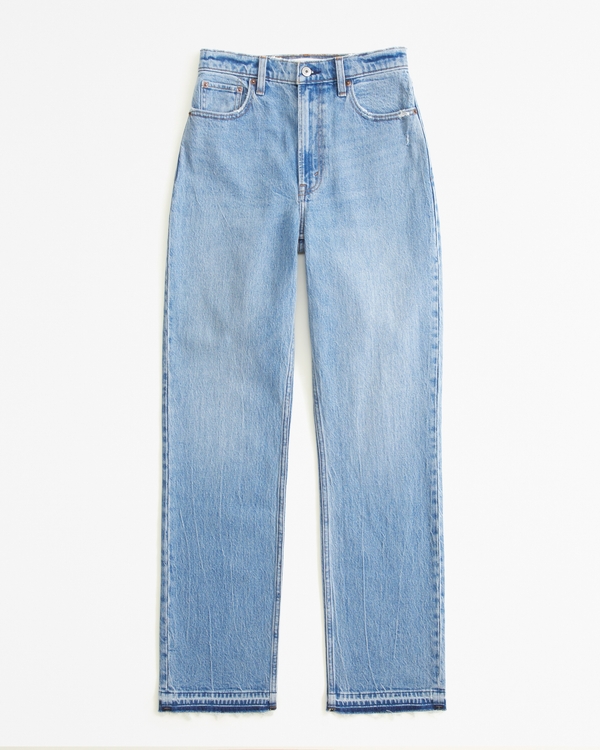 Ultra High Rise 90s Straight Jean, Medium With Let Down Hem
