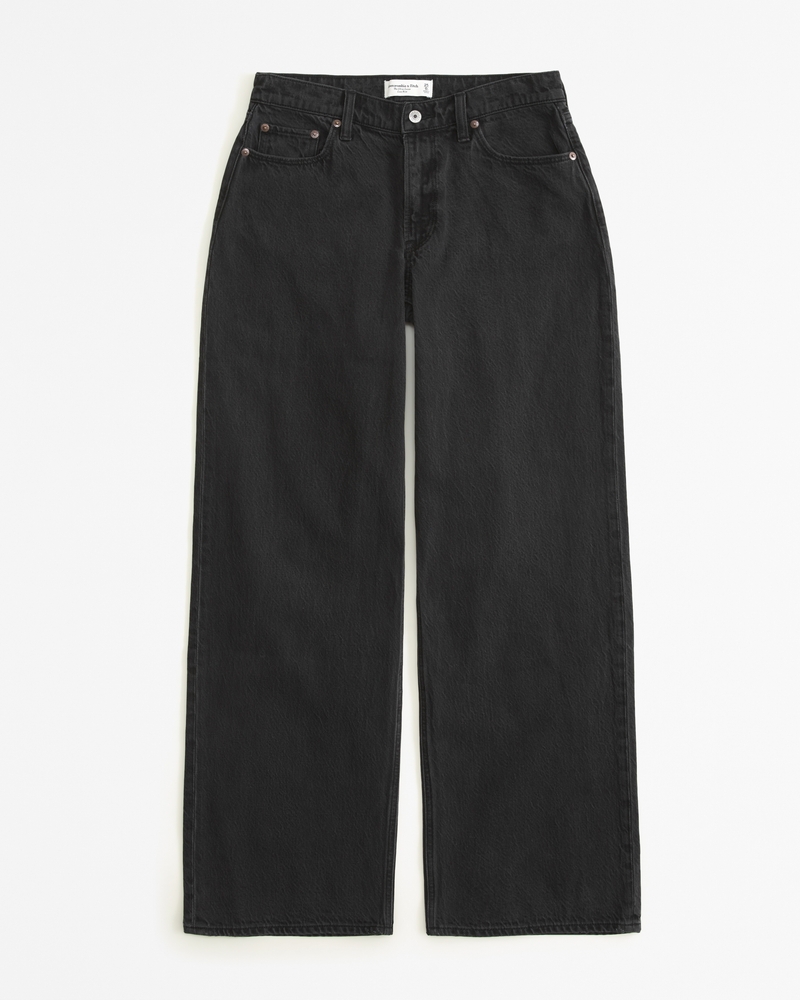 Black Wash Extra Wide Low Rise Jeans