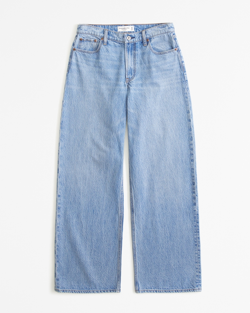 Flared Low Waist Jeans - Light denim blue - Ladies