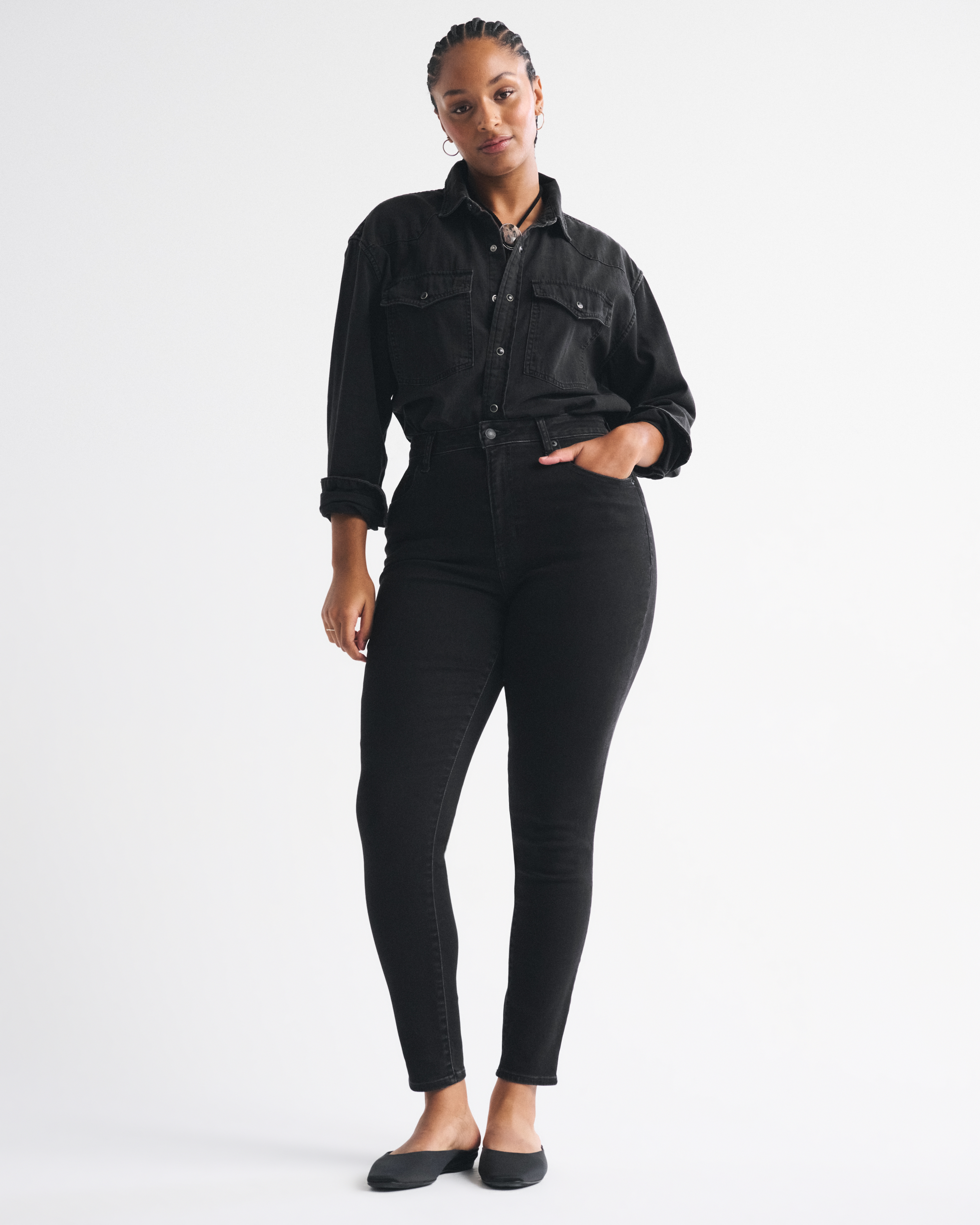 Abercrombie & Fitch Curve Love High Rise Super Skinny Ankle Jean In Blue