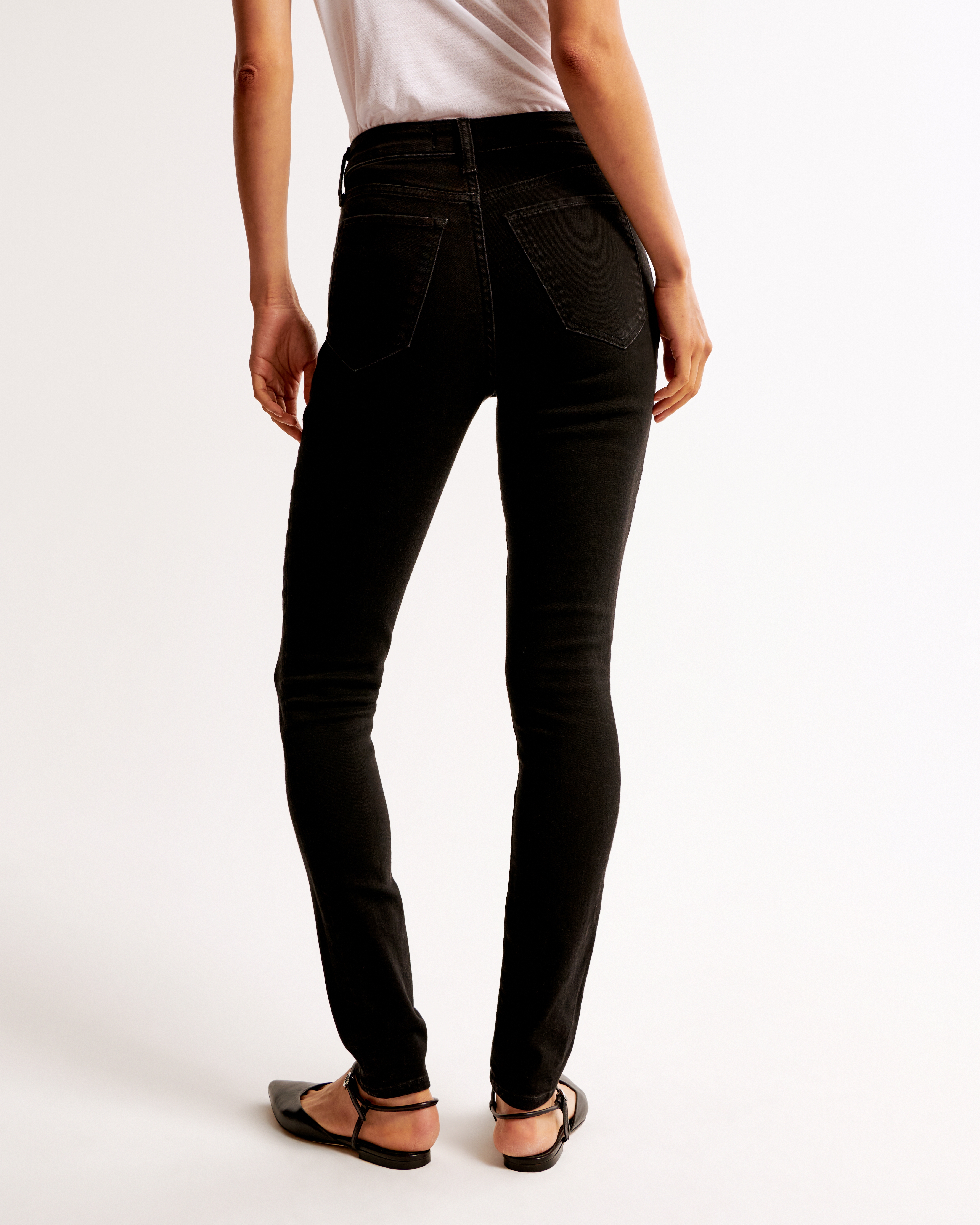 Abercrombie & Fitch High Rise Super Skinny Ankle Jean In Black