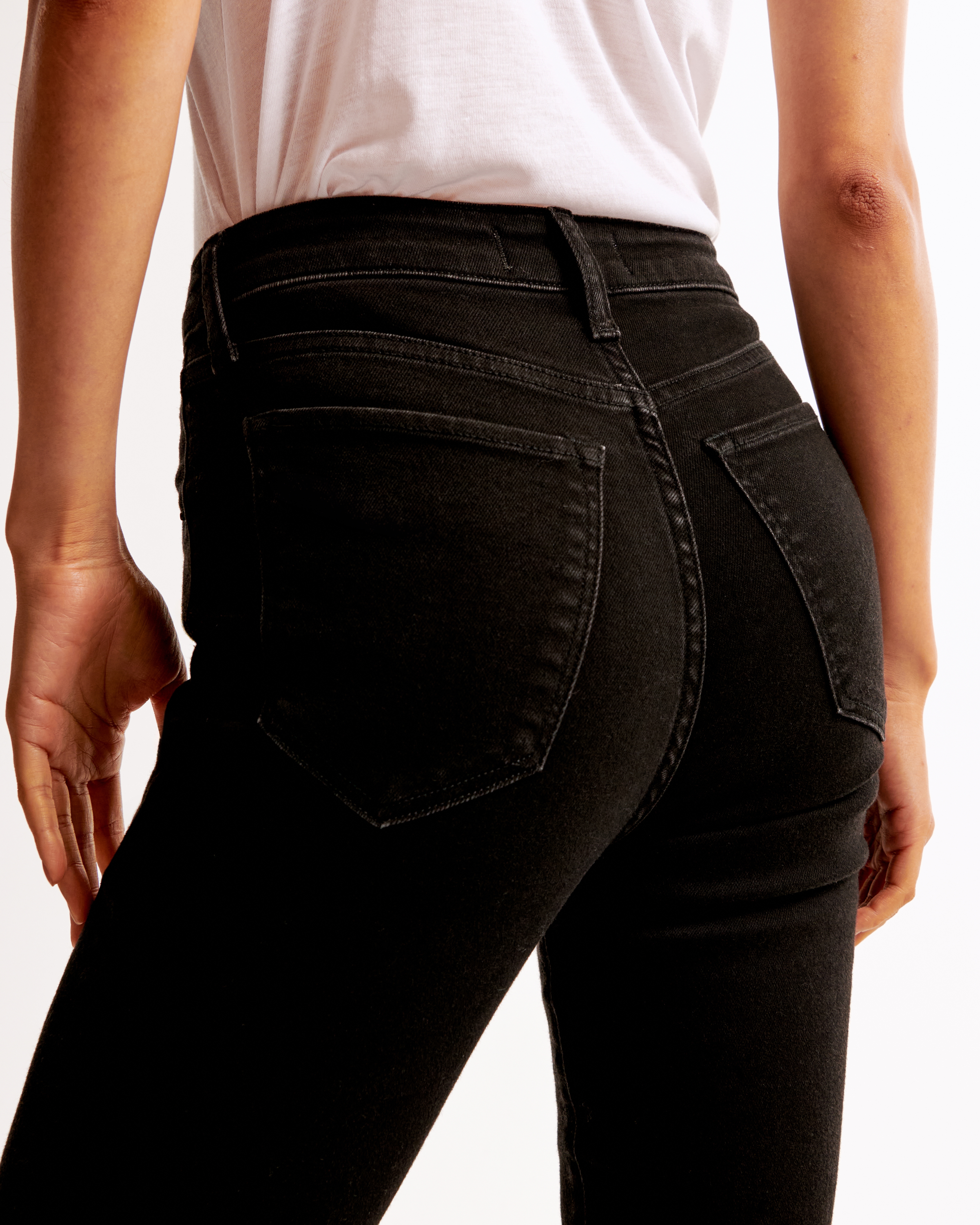 Abercrombie & Fitch High Rise Super Skinny Ankle Jean In Black