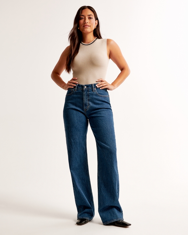 Curve Love High Rise 90s Relaxed Jean, Dark