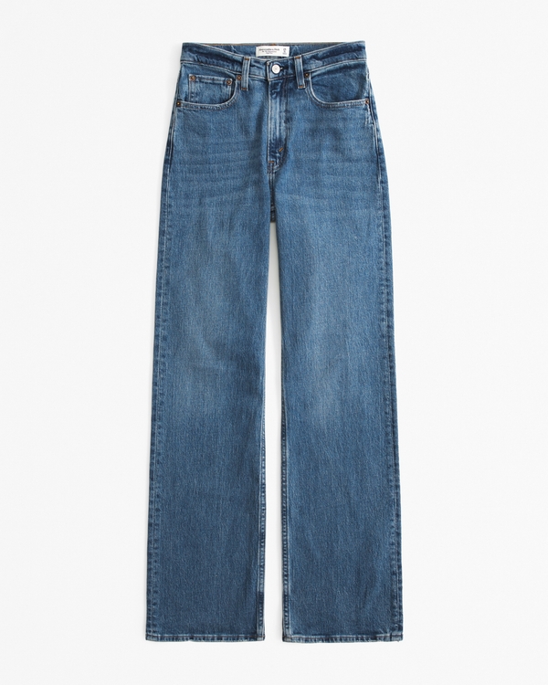 High Rise 90s Relaxed Jean, Dark With Back Distressed Hem view 1