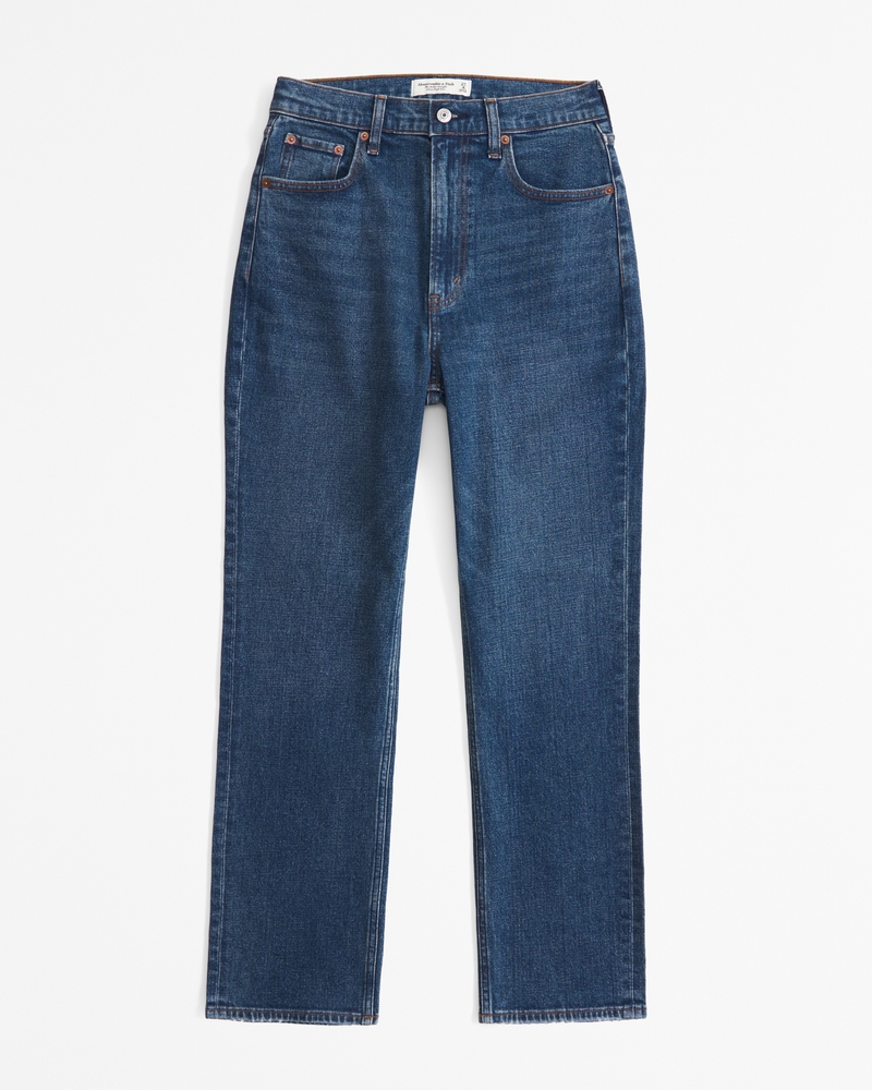 Women s Curve Love Ultra High Rise Ankle Straight Jean Women s New Arrivals Abercrombie