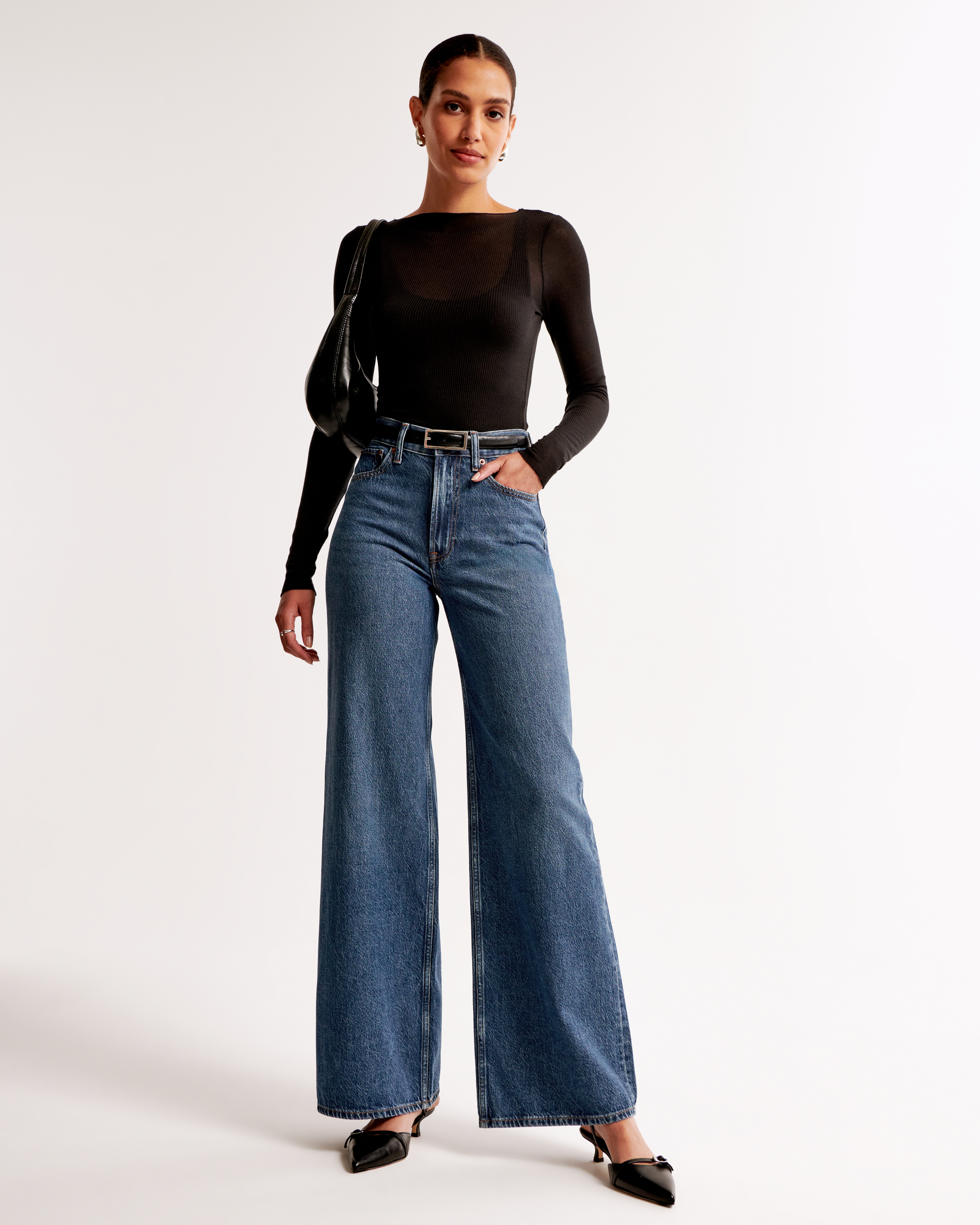 Abercrombie wide leg jeans hotsell