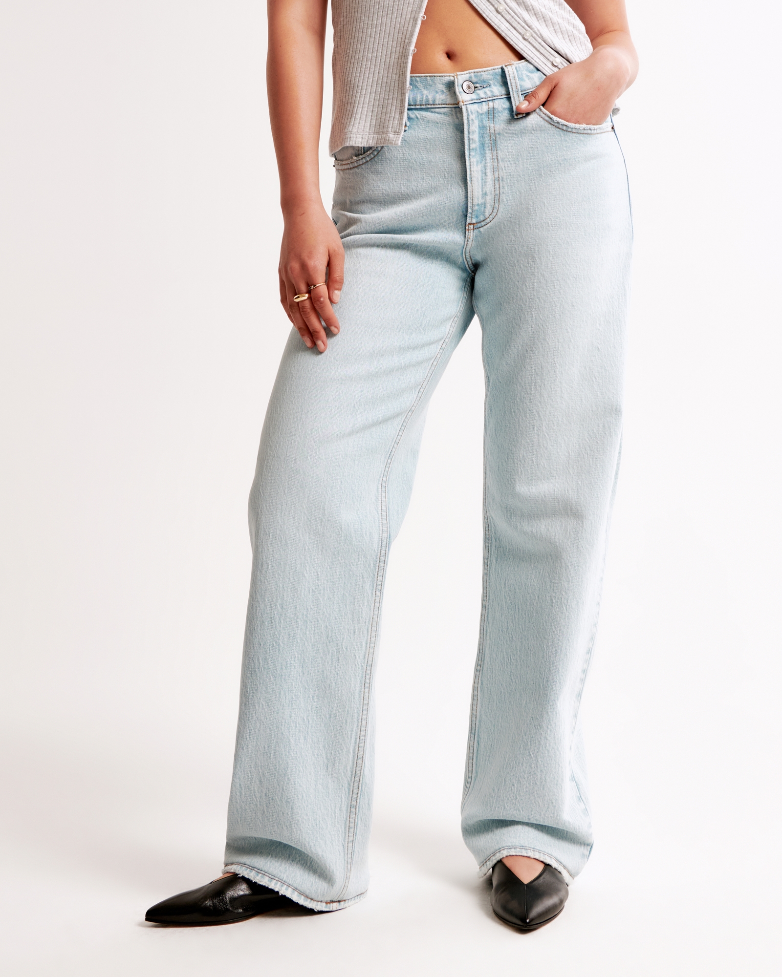 Jeans sueltos de tiro bajo Curve Love