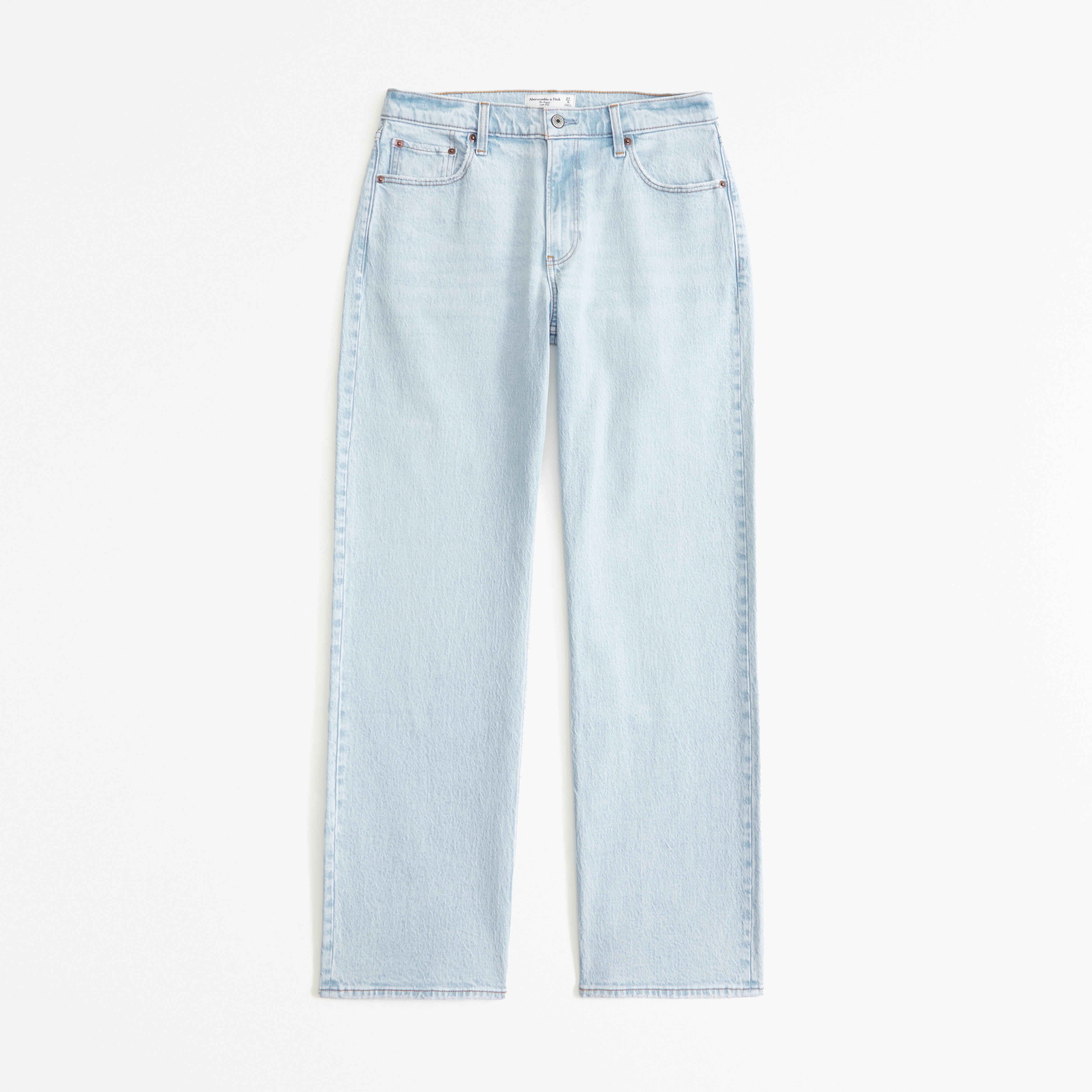 Abercrombie & Fitch Curve Love Low Rise Baggy Jean In White