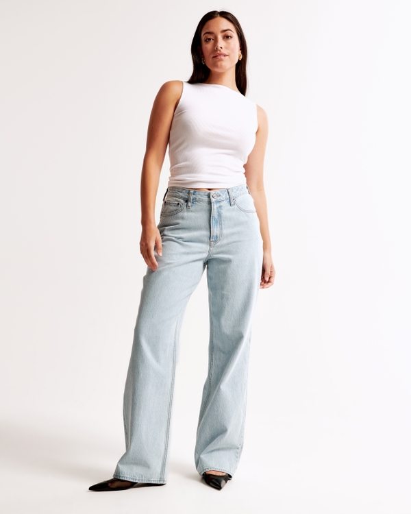 Curve Love High Rise Loose Jean, Light Marble