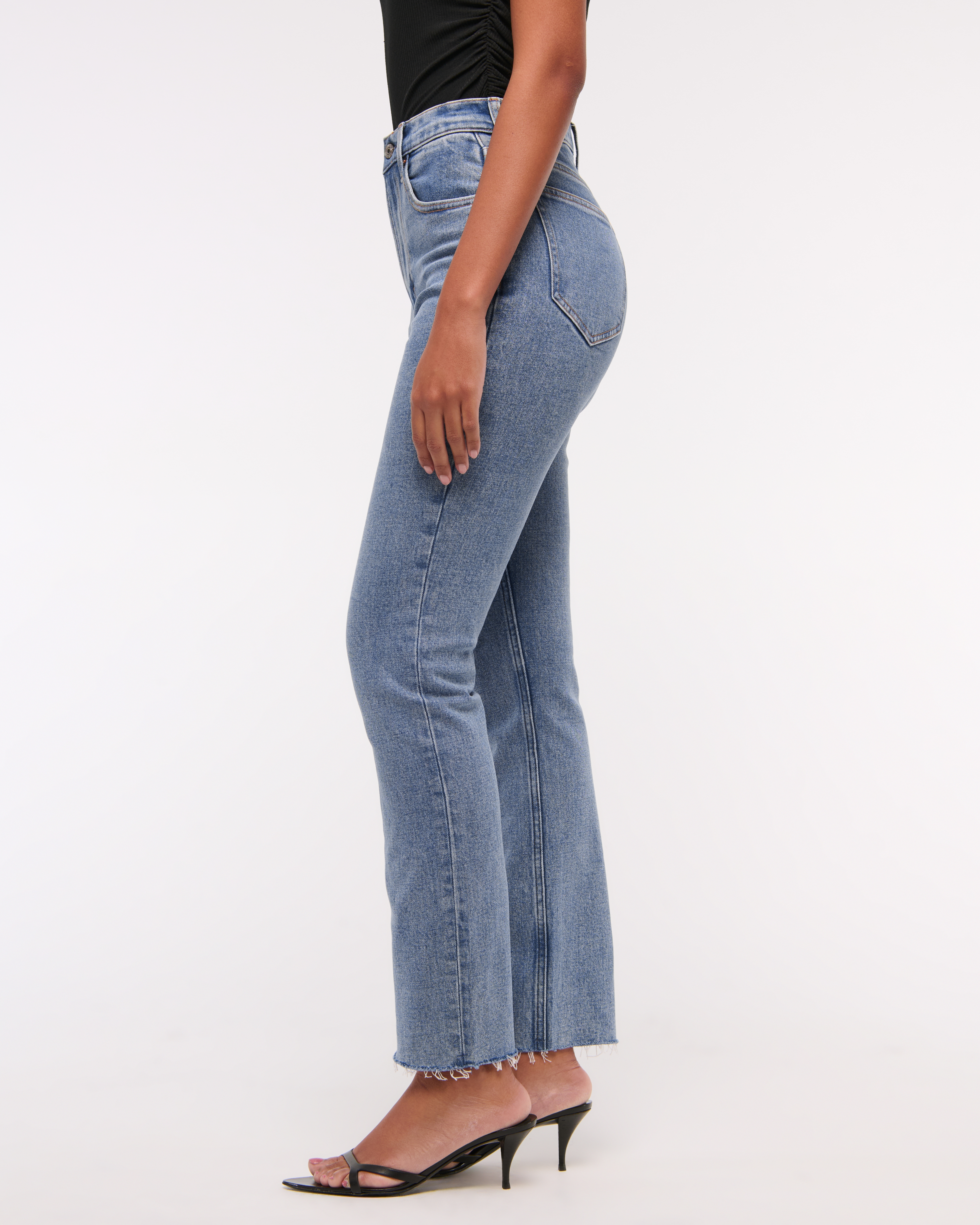 Abercrombie & Fitch Curve Love Ultra High Rise Ankle Straight Jean