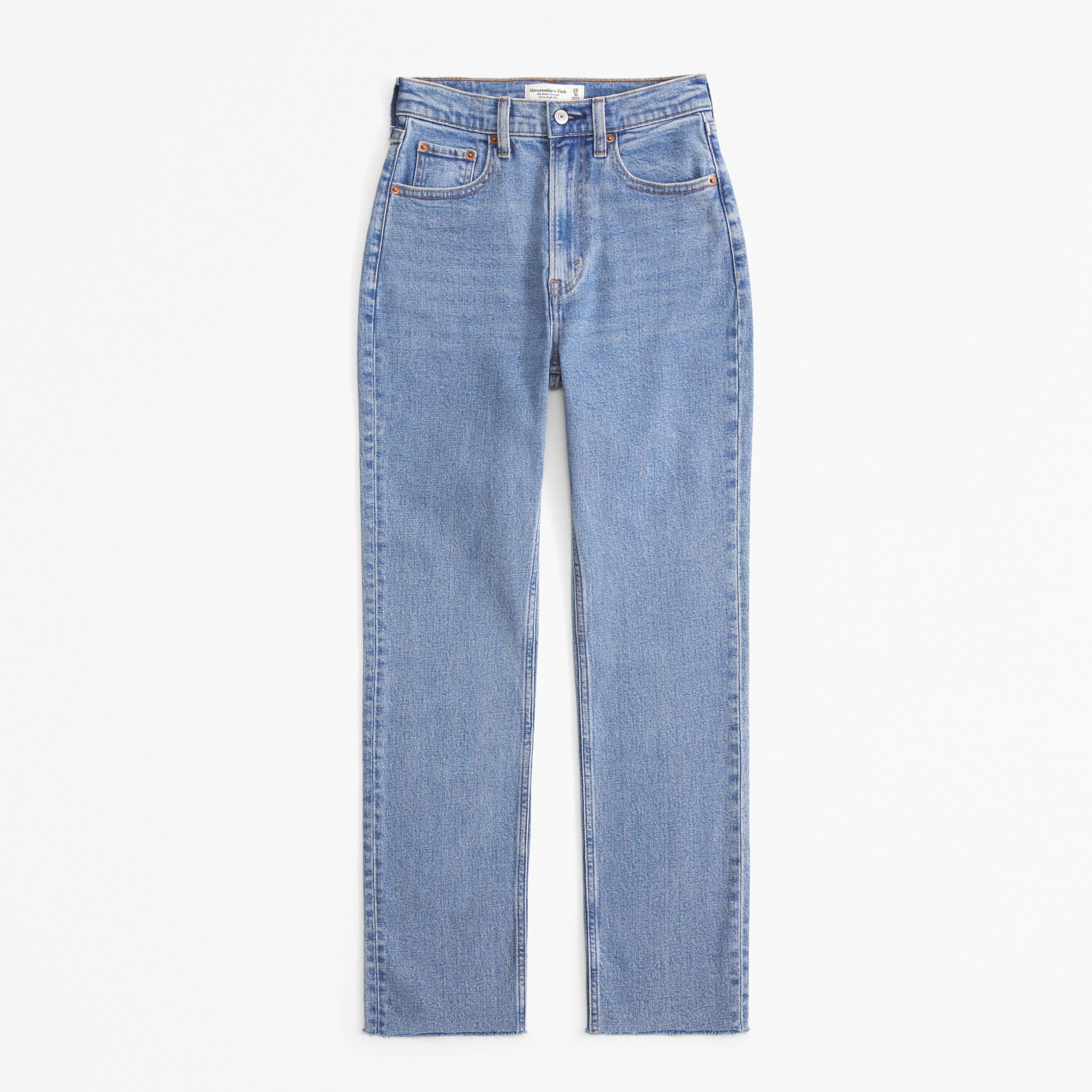 Abercrombie & Fitch Curve Love Ultra High Rise Ankle Straight Jean