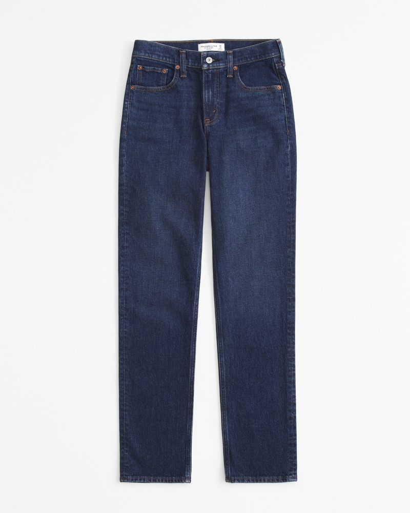 Women s Curve Love Mid Rise 90s Straight Jean Women s Bottoms Abercrombie