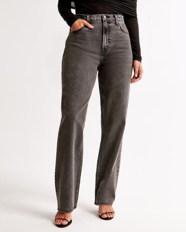 Curve Love Ultra High Rise 90s Straight Jean, Washed Black view 2