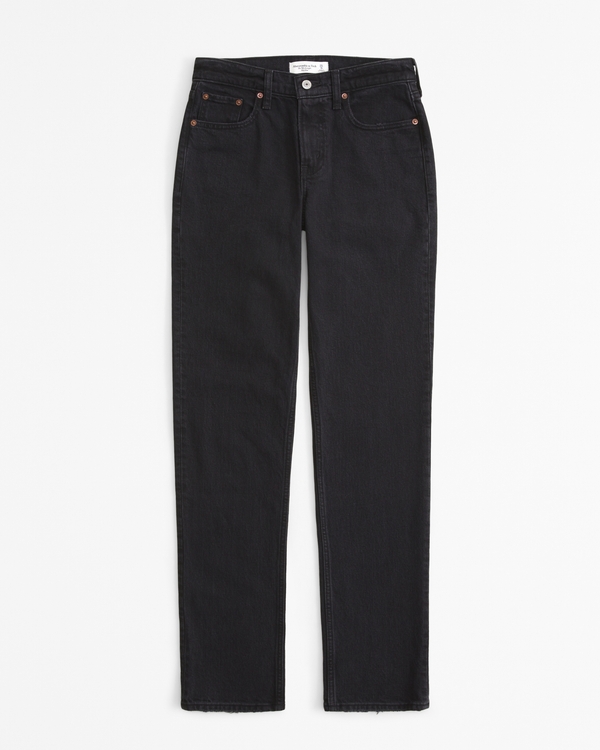 Curve Love Mid Rise 90s Straight Jean, Black view 1