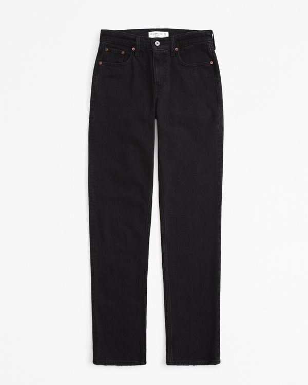 Mid Rise 90s Straight Jean, Black view 1