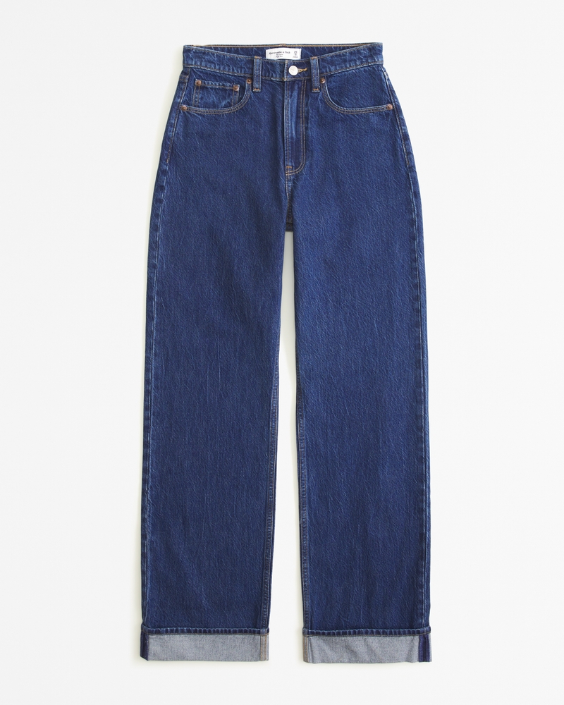 新品 Andequal back slit curve denim pants Wide Leg Crystal Slit Jean – AREA