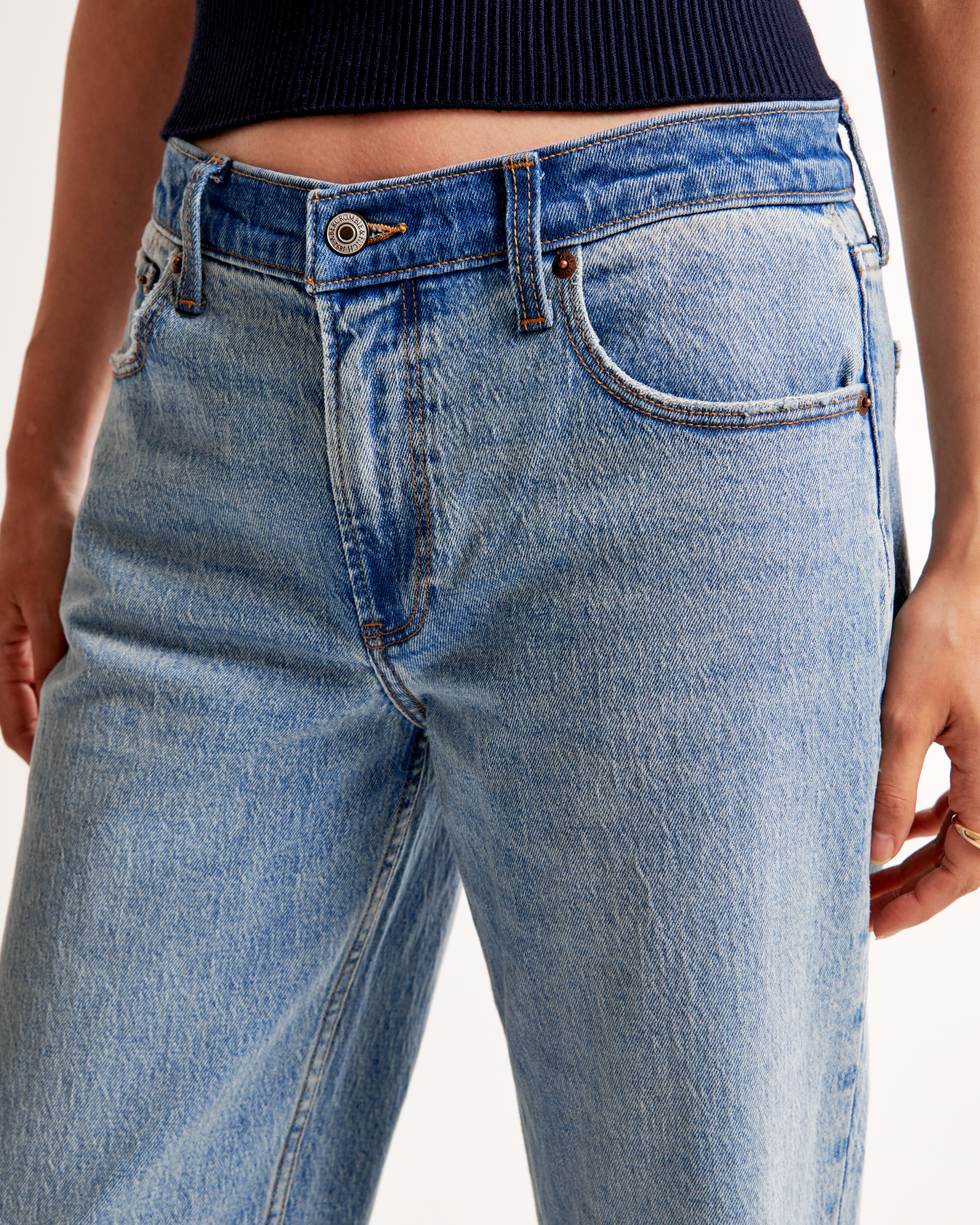 [CKJ]Low-Rise Baggy Fit Mid-Blue Summer Tencel Jeans★人気★ Low Rise Baggy Jeans Blue | Garage