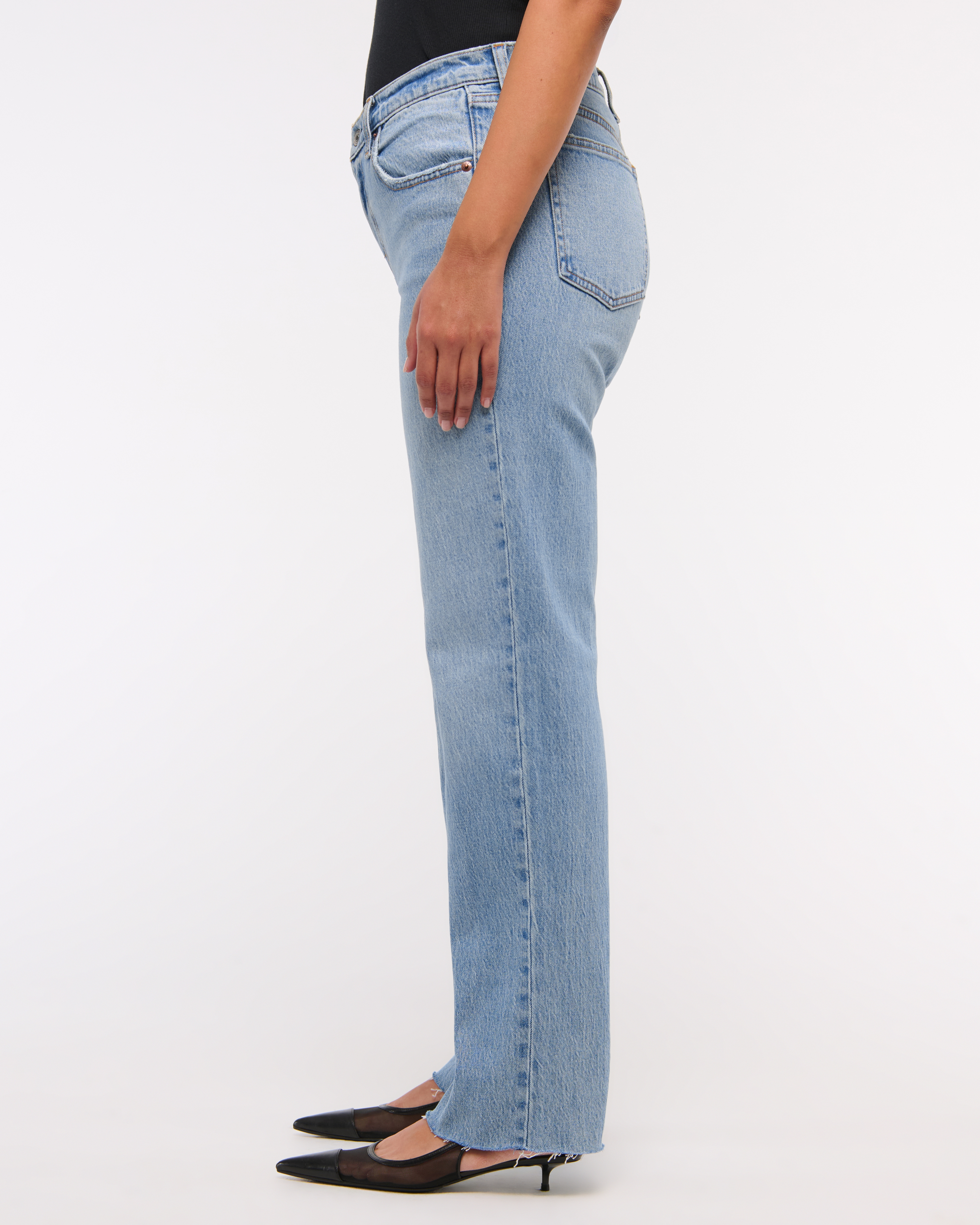 ■ ■ Here Mid Blue High Rise Straight Fit Mid Bl Buy Mid Blue Straight Fit Straight Fit Essential Stretch