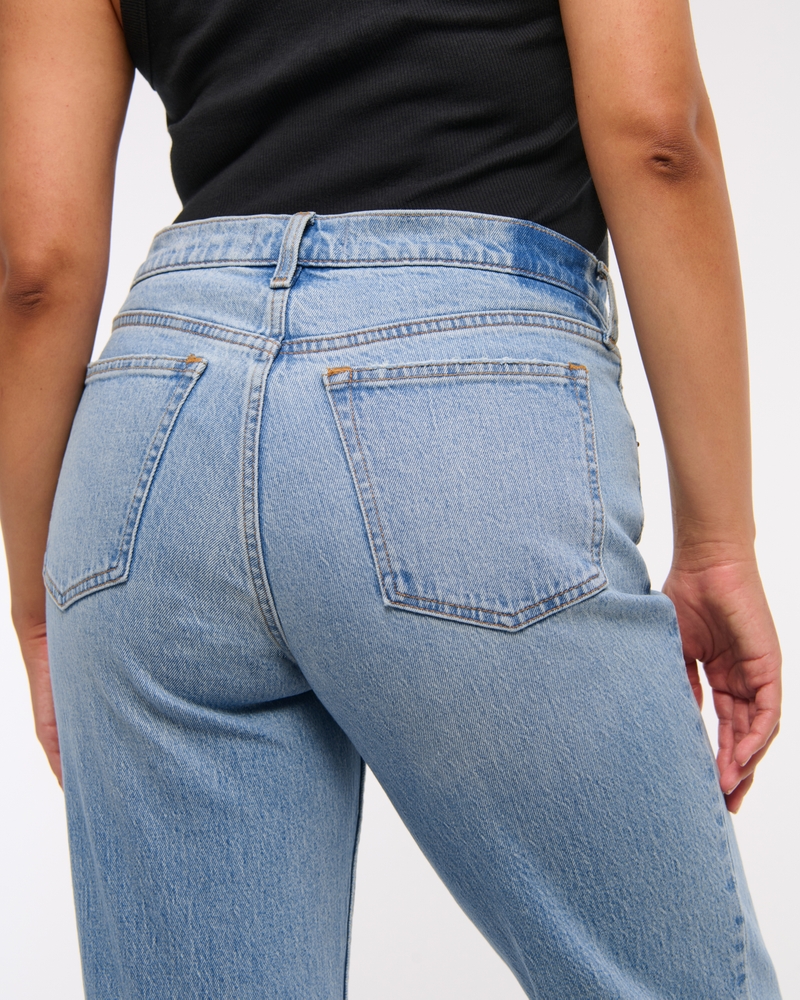 jens girl sit open the crotch  Women's Mid Rise 90s Straight Jean | Women's Out & About | Abercrombie.com
