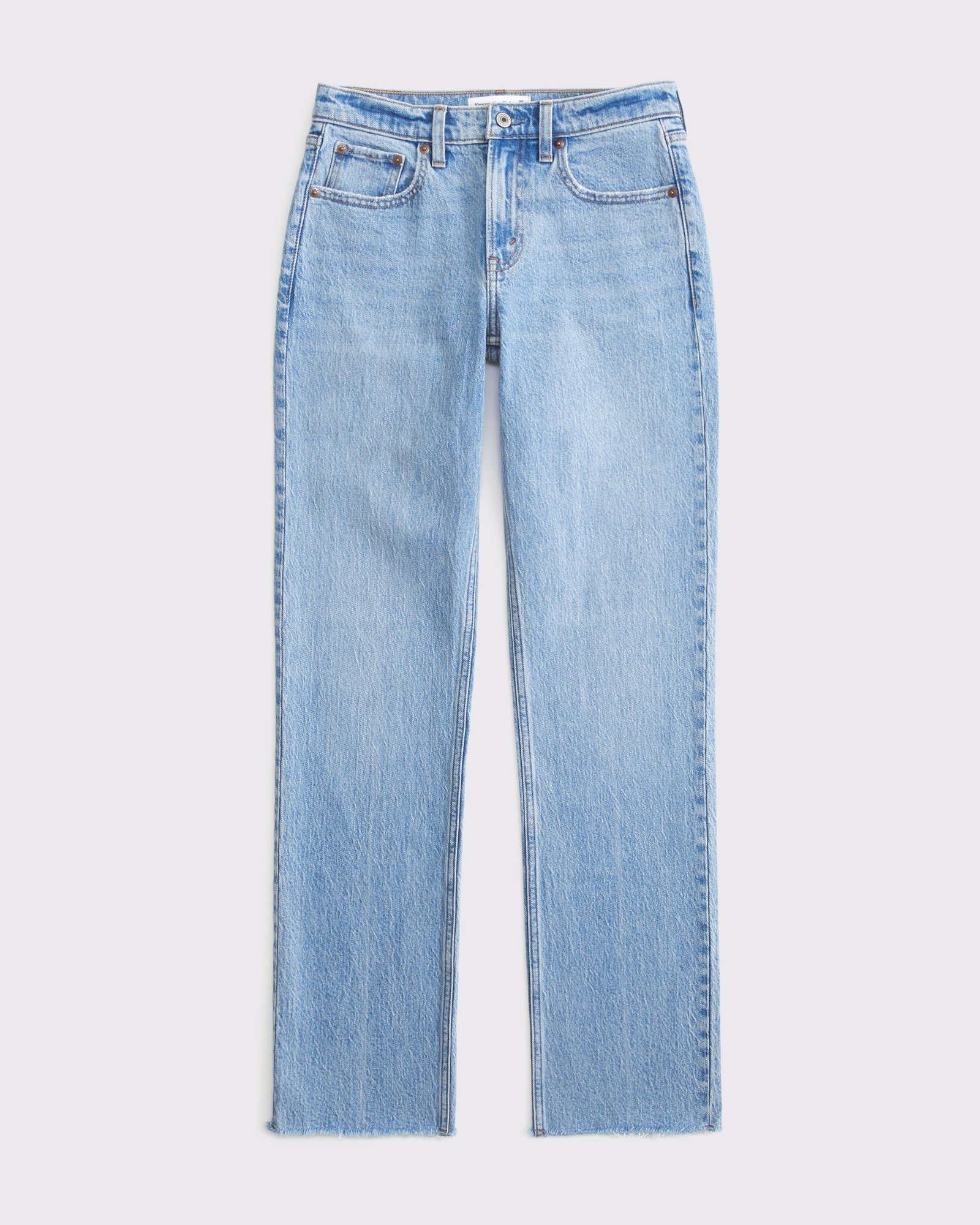 Women's Curve Love Mid Rise 90s Straight Raw Hem Jean | Women's