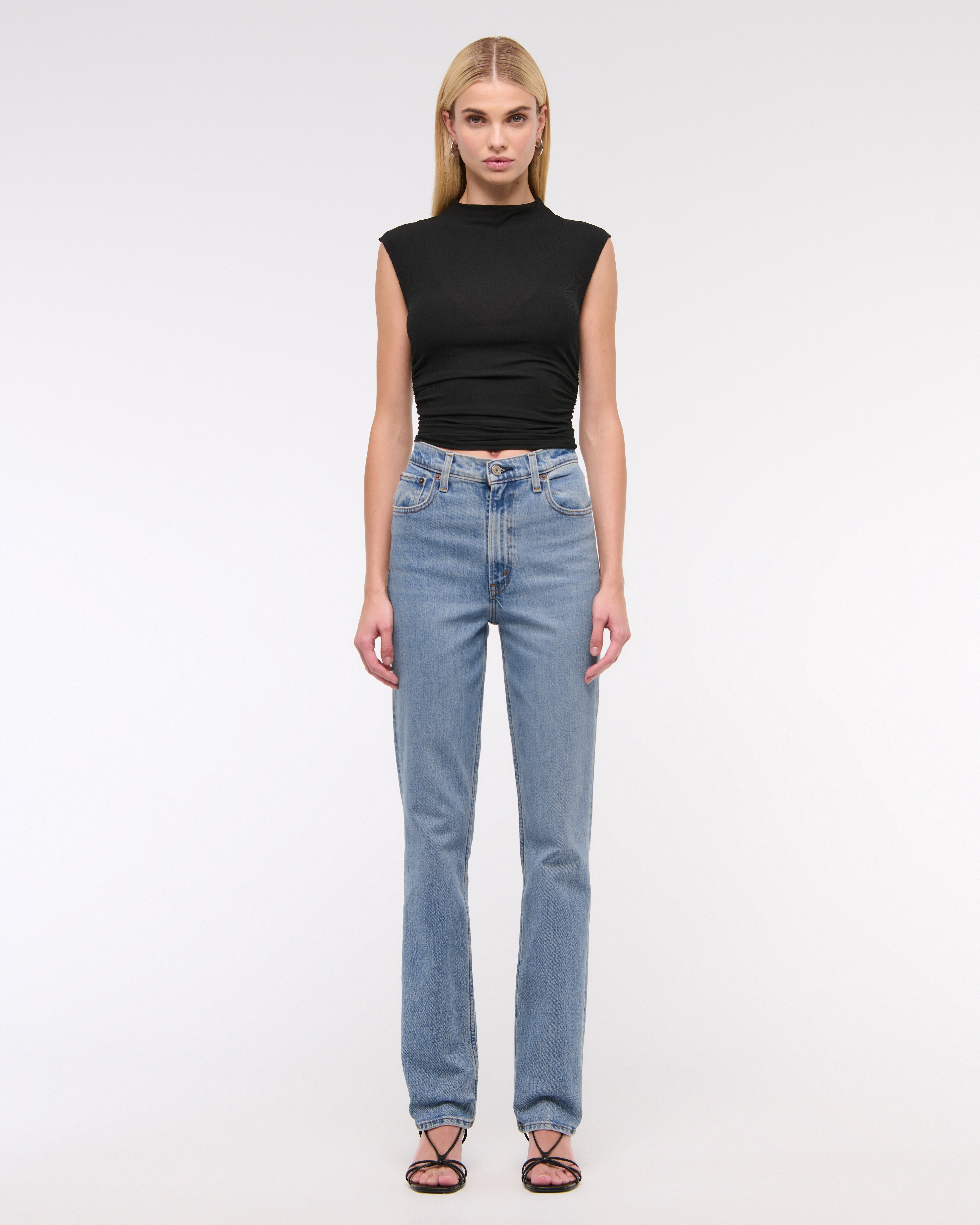 デニム・ジーパン 25SS   White/Black 90s Straight Fit Denim Women's Ultra High Rise 90s Straight Jean | Women's